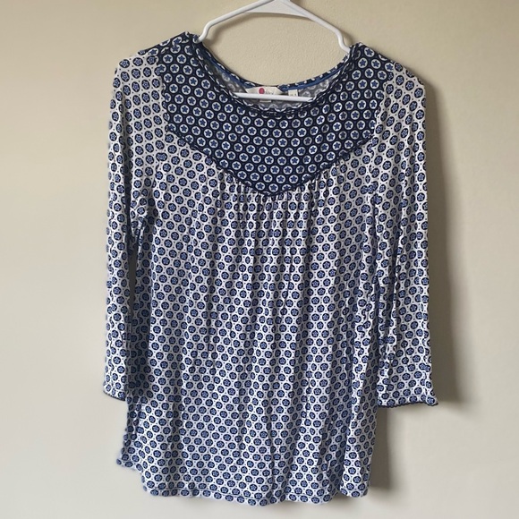 Boden Natasha Blue and White Star Pattern Top - Picture 3 of 8